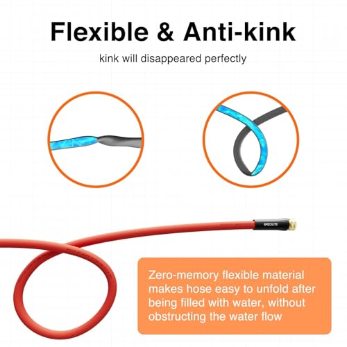 SPECILITE 3/4" Hot/Cold Garden Water Hose 75 ft, -50℉-190℉,Flexible & Lightweight With 3/4" Brass Fittings for Yard, Outdoor, Farm, Red by SPECILITE - Image 5