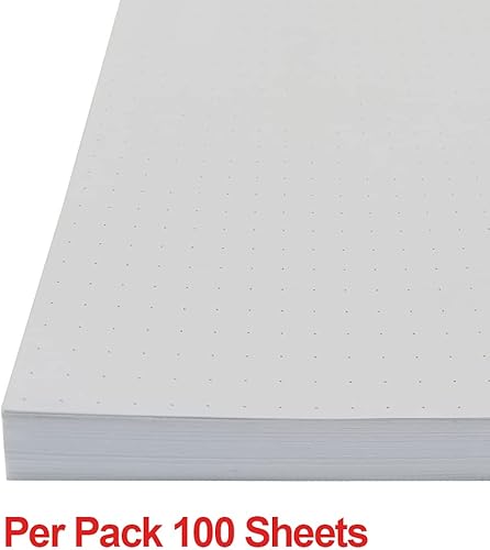 Miniatura 4 de Papel de repuesto A4 sin perforar, papel de relleno de hojas sueltas para carpeta de anillosdiscos para cuadernos, papel blanco de cuadrícula de