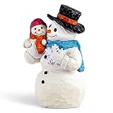 AIDLNS Snowman Figurine Statue, Sculpted Hand-Painted Figure Birthday for Daughter Dad Xmas Present