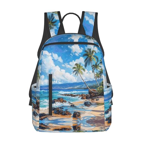 Sac à dos de randonnée pour voyage léger imprimé hawaïen idéal camping homme femme