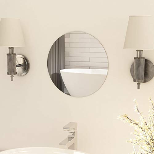 Extaum Espejo de Pared Redondo Espejo sin Marco Vidrio 30 cm para Baño Dormitorio