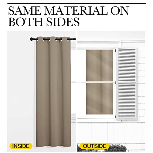 Image of NICETOWN Taupe Blackout Curtains 86 inch Long, 55 inch Wide, 2 Pieces for Office, Dining, Guest Room - Sound Reducing, Heat and Cold Block Panels for Modern Decorative