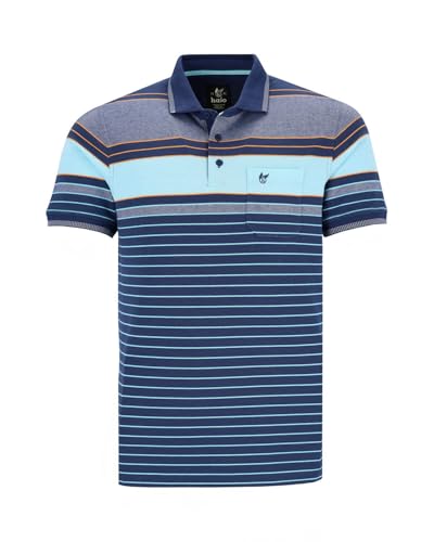 hajo Poloshirt in Pikee und Streifenmix in Stay Fresh-Qualität admiralsblau 54