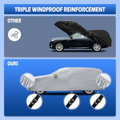 Image of Car Cover Fit for BMW X3 /X3 M 2011-2026, Migaven Waterproof Full Exterior Cover Sun Rain Protection with Door Zipper and Cotton Lining, Silver