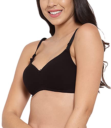 Image of Inner Sense Women's Soft Organic Cotton Bamboo Bra for Women I Comfortable, Padded, Wire Free, Smooth Straps, High Coverage Everyday Tshirt Bra for Women |