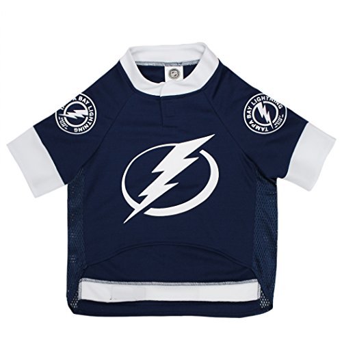Image of NHL Tampa Bay Lightning Jersey for Dogs & Cats, Large. - Let Your Pet be a Real NHL Fan!