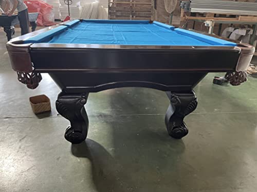 8 Ft. Tunierpoolbillard Billardtisch Modell Winston Pool Billard mit 3cm starken Schieferplatten Gestellfarbe Nussbaum Tuchfarbe: blau – Bild 3