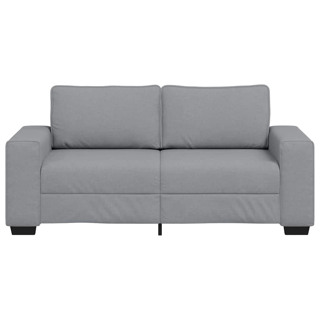 Fauteuil 2 Places avec Dossier et Coussin, Canapé Rembourré avec Cadre Métallique et 4 Pieds pour Bureau Chambre, Gris Clair 180 x 77 x 82 cm Tissu