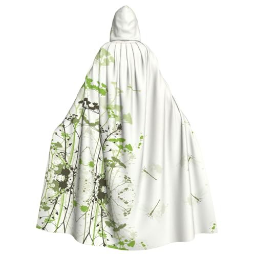 FHIZOAL Cape à capuche ailée avec feuillage et herbes avec libellules pour Halloween, Noël, sorcière, vampires, costume de faucheuse pour cosplay, fête