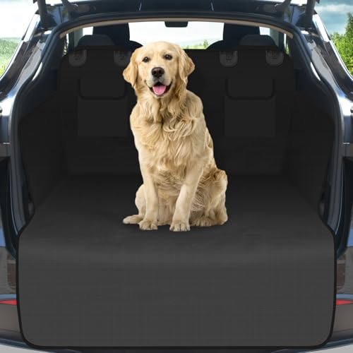 HQCM Kofferraumschutz Hund ladekantenschutz, Universal 185x105CM 900D Wasserdicht Kratzfest Kofferraum schutzmatte hundedecke mit Seiten- und Ladekantenschutz Kofferraumdecke für Auto, SUV, Van