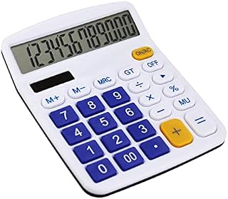 Desktop Calculator, 12-Digit Battery Office Basic Desk Calculators with Large LCD Display Big Sensitive Button (blue)