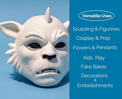 Image of BOHS Foam Clay, White Air Dry Modeling Clay, 1.1 lb | Soft, lightweight; crack-free finish; EVA and polystyrene foam details; cosplay props, figurines, fake bakes and slime making