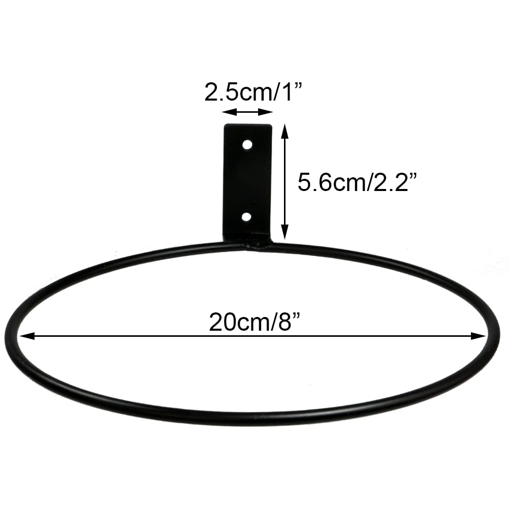 Blumentopfhalter-Ring Aus Metall, 10,2 Cm, 6 Stück, Für Wandmontage – Bis 9 Kg Belastbar, Schwarz, Inkl. Dübel & Schrauben