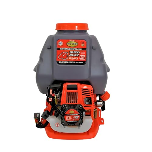 Pad Corp Suzo Max 35CC 4 Stroke Turbo Power Sprayer Petrol Engine| Tank 20 Liter Capacity for Agriculture Pesticides Gardens Home Commercial Spray and
