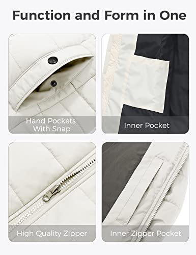 Wantdo Women's Long Parka Winter Jacket Fur Hooded Quilted Lined Coats Beige Xl #TOP5