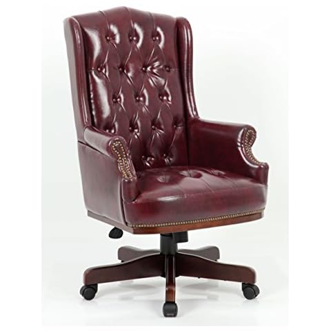 MANAGERS DIRECTORS CHESTERFIELD ANTIQUE CAPTAIN STYLE PU LEATHER OFFICE DESK CHAIR FURNITURE Cover