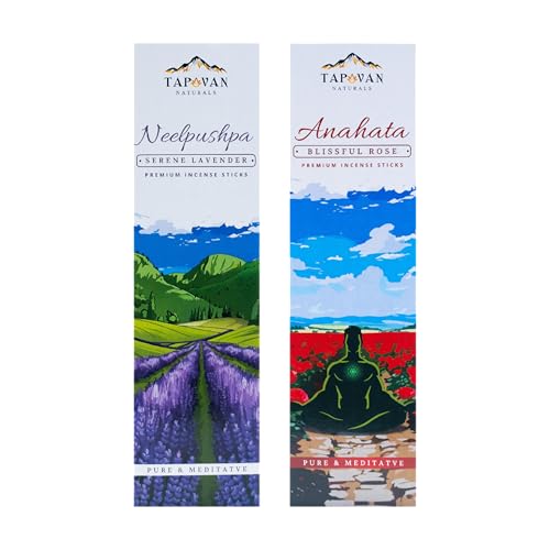 Image of Rose & Lavender Incense Sticks Organic Handcrafted Agarbatti for Meditation Aromatherapy Pooja Home Fragrance Relaxation Stress Relief Long Lasting Aroma Pack of 2 80 Sticks