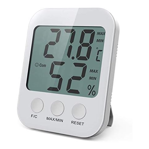 zskj Digital Hygrometer Thermometer, Monitor with LCD Display Indoor Thermo Hygrometer Vertical Hanging Table Ideal for Office or Baby Room Cover