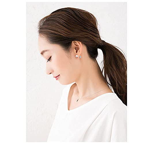 Blingest Pearl Crystal Double Sided Stud Earrings Front Back Catch Earring for Women 10mm3