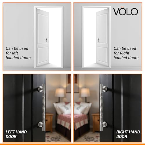 Image of VOLO Main Door Pull Push Handle for Main Entry | Interior Exterior Use | Modern Home Office Door Hardware Pull Handle | (Silver Satin, 8 Inch (200MM), Pack of 1 Piece (K-59))