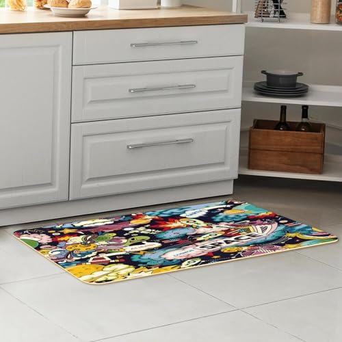Tapis de cuisine Cosmos lavable : fini les glissades, protection buanderie et couloir