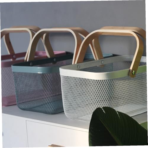 Panier de bureau perforé en fer bleu pour harmoniser votre espace - 5