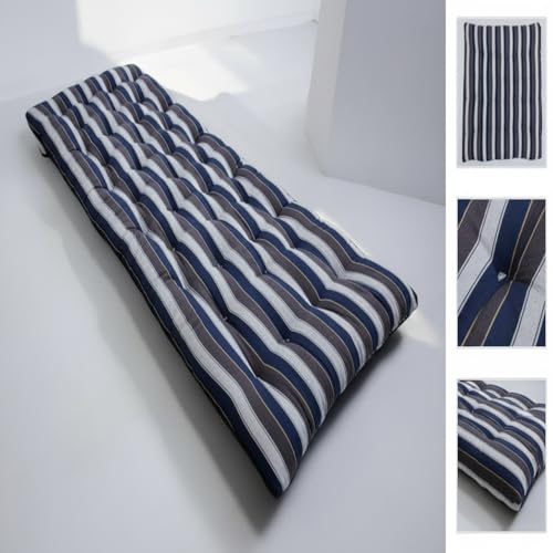 Image of Adim's Soft Cotton Filled Quilt Mattress Single Bed Blue Lining Star 72 x 36 x 4 Inches,Firm, Reversible, Pure Cotton Fabric,
