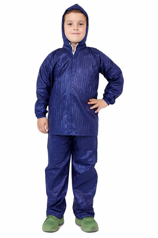 Kids Raincoat with Pants | Waterproof PVC Rainwear Set with Hood & Pockets | Lightweight Full-Length Rain Suit for Boys & Girls | Includes Carry Bag (Pack of 1)-image-27