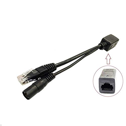 2 Pcs PoE Adapter Cable RJ45 Passive PoE Injector con Conector DC 5.5x2.1 mm Cable Ethernet Compatible con Módem miniatura 3