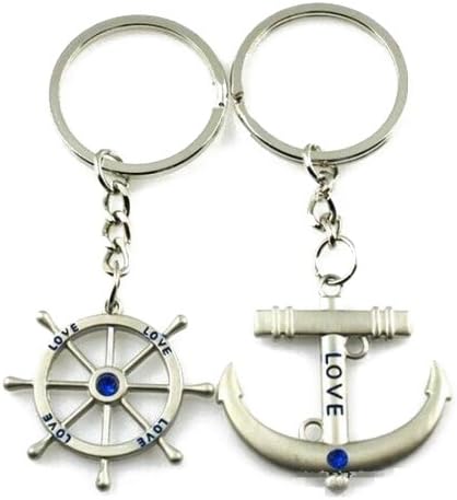 LoveInTheBox A pair Sails and Tiller Interesting High-grade Stainless Steel Keychain Symbol of Love Pendants Ornament For Handbags Or Schoole Pack Christmas Thank You Gift Cool Key Holders Lanyards Fobs