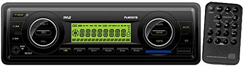 Pyle PLMR87WB 12V Marine Radio Head Unit Receiver, 4 x 40 Watt Power, Auxiliary, USB, RCA Connections, Digital LCD Display, EQ Audio Configuration, Universal Single DIN Design