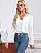 Warmrole Womens Cardigans White Cropped Sweaters Long Sleeve Button Down Bolero Shrugs for Dresses, Jeans, Medium