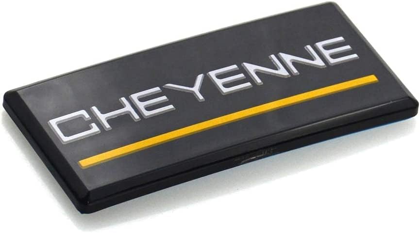 Miniatura 3 de 2 x 88-98 Cheyenne - Emblema de cabina de pilar de techo 3D placa de identificación adhesiva de repuesto para Cheyenne negro y amarillo