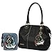 Chala Handbags LaserCut Totes Shoulder Purse with Matching Wallet Gift Set (Black Tote & Paino Wallet Set)