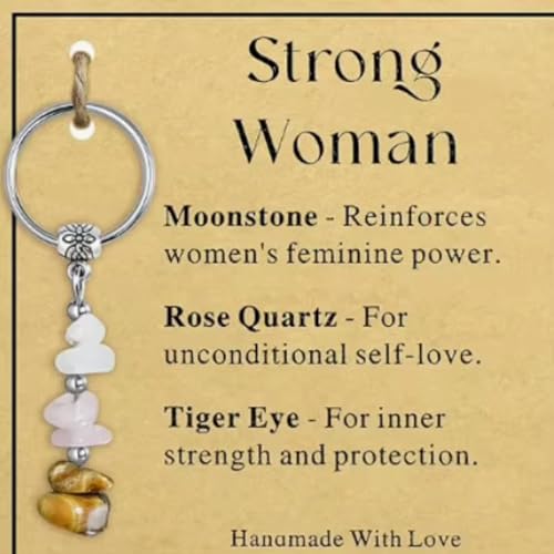 Crystal Healing Stone Keychain Gift for Women, Cute Best Friend,