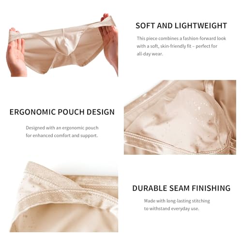 Men's Ice Silk Bikini Underwear Briefs Ultra-Soft, Low Rise, Supportive Pouch, Breathable with Sequin4