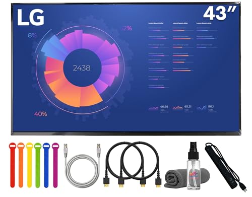 Image of LG UH7N-E 43 inch UHD 4K Commercial Monitor Bundle | 3840x2160 IPS Panel, High Brightness Display, webOS Smart Platform & 24 /7 Operation | Great for Retail & Digital Signage + 2X HDMI + Cable Ties + More