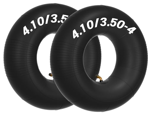 2 x Schlauch 4.10/3.50-4 Schlauch Reifen 4.10 3.50-4 Schubkarren Schlauch mit TR87 Winkelventil Reifenschlauch für Schubkarren, Handwagen, Gartenanhänger, Rasenmäher