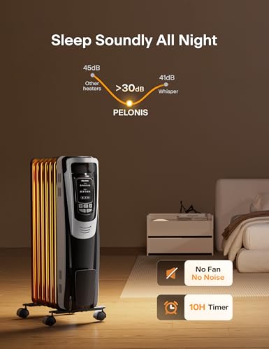 Pelonis NY1507-14A Radiator Heater For Indoor Use Large Room With Remote, Thermostat & Led Display, Quiet Oil Filled Heater thumb #3