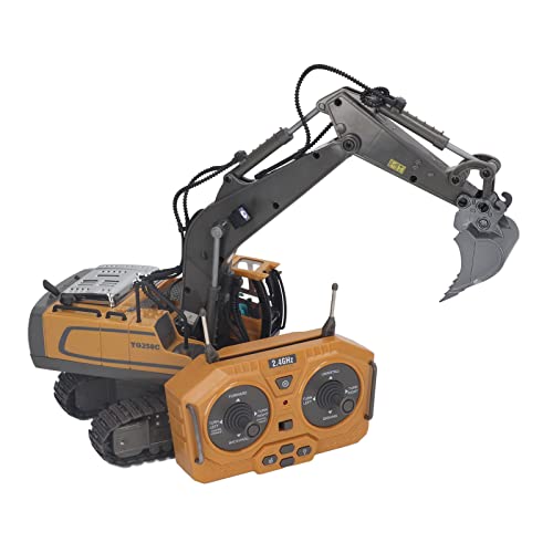 shenruifa 2.4G RC Excavator Toy Rotatable Full Functional Lighting Music Alloy Construction Tractor