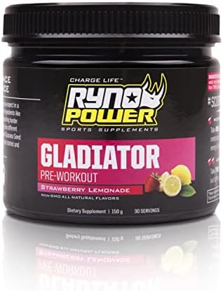 Gladiator Pre Workout - Non GMO / Gluten Free / Natural Flavor - Dual Stage Energy Booster (30 Servings)