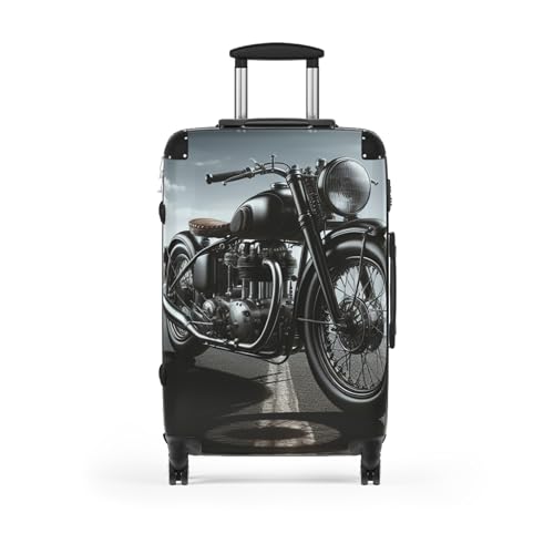 Vintage Motorcycle Suitcase, Travel Luggage, Gift for Travelers, Designer Carry-On, Spinner