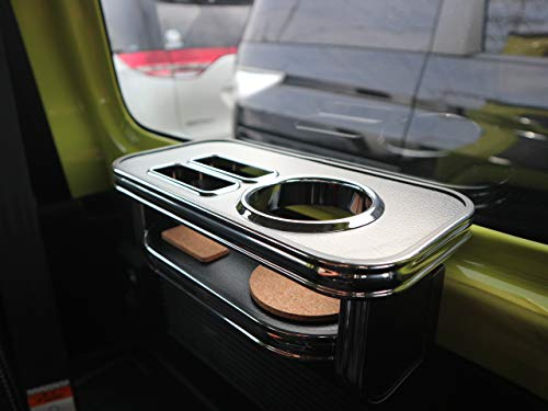 JB64Wジムニー サイドテーブル セカンド助手席側Aタイプ レザーブラック ブラックフルメッキ