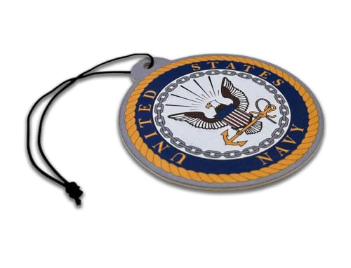 Image of Elektroplate US Navy Crest Car Air Freshener 6-Pack | Officially Licensed, Long-Lasting Arctic Patrol Scent, Vivid Naval Graphics, Versatile Hanging Design