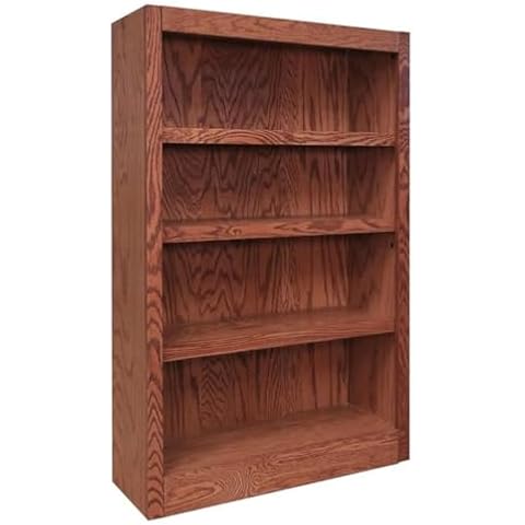 Concepts In Wood Midas Four Shelf Bookcase 48" H Medium Oak Finish Cover
