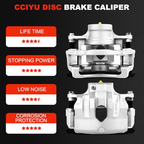 Image of cciyu Front Left & Right Disc Brake Calipers Assembly 19B6412A 19B6413A | For Kia For Optima L4 2.0L 2011-2015, For Kia For Optima L4 2.4L 2015 with Bracket