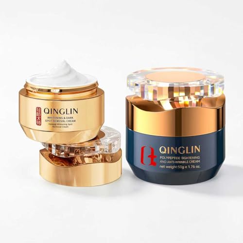 QINGLIN Brightening Gesichtscreme mit Peptiden Feuchtigkeitsspendende & Glättende Creme für trockene Haut verbessert das Erscheinungsbild von ungleichmäßigem Hautton & feinen Linien