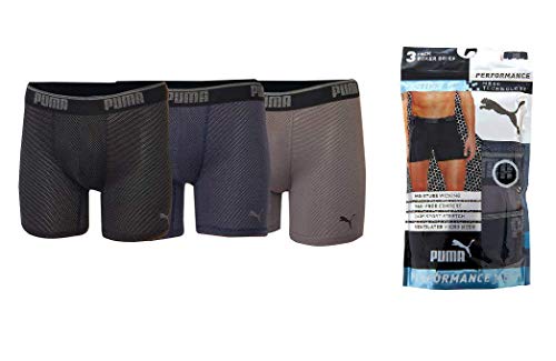 PUMA Performance Boxer Brief, Tag Free, Active Air, Ventilated Mesh Technology, Moisture Wicking