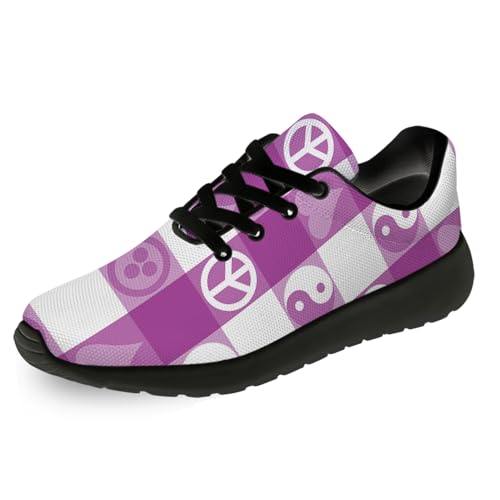 Women's Men's Peace Shoes Plaid Sneakers Running Tennis Walking Shoes Gifts for Boys Girls