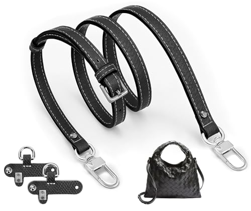 Feruchun Sangle Sac Bandouliere Cuir,Sangles de Sacs Bandoulière pour Divers Sacs,Longueur Réglable de 95-120 cm,Noir Marron (Noir)